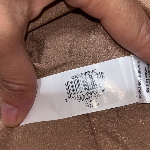 Dress The Population Genevieve Lace Maxi Gown One Shoulder Bow White Medium - Picture 14 of 14